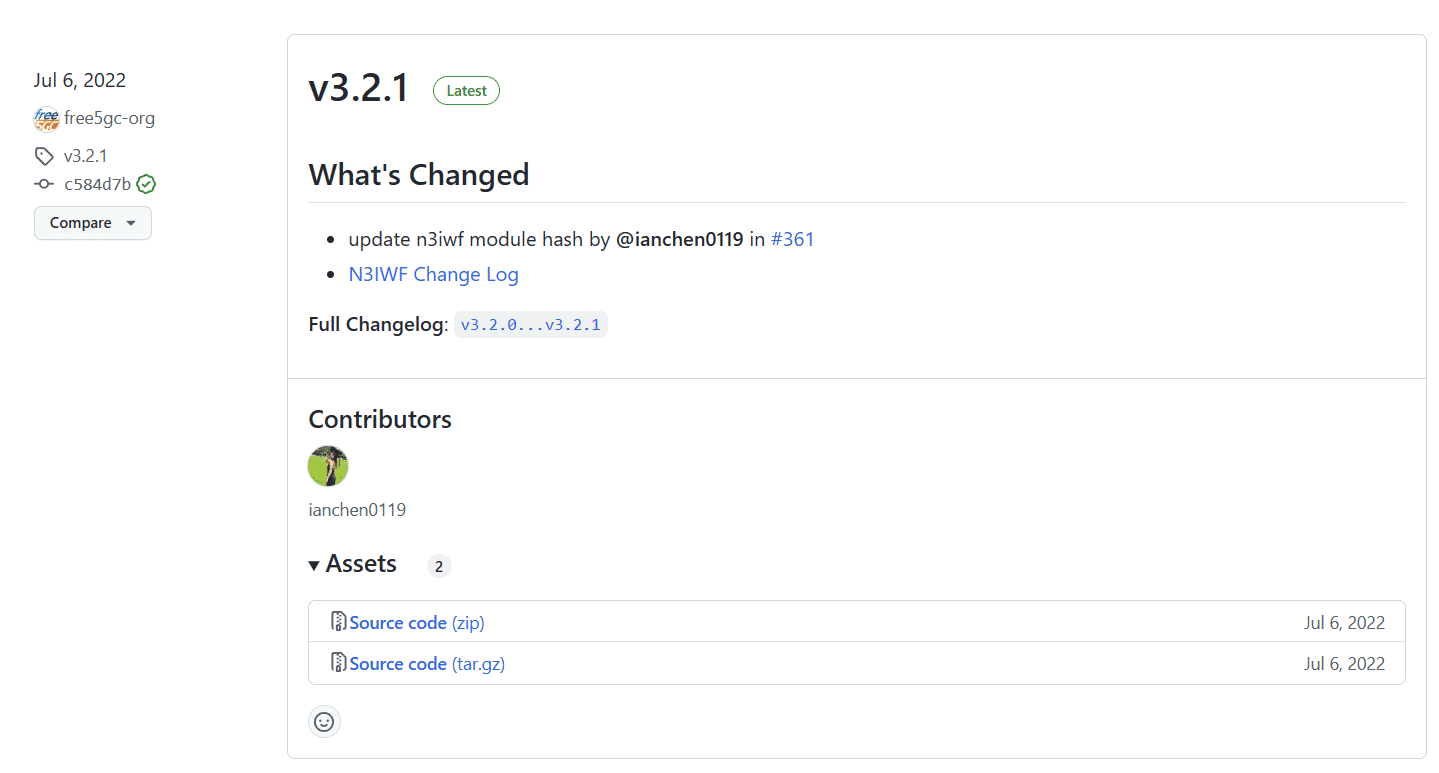 Fig. 4: free5GC Stage 3 Release v3.2.1
